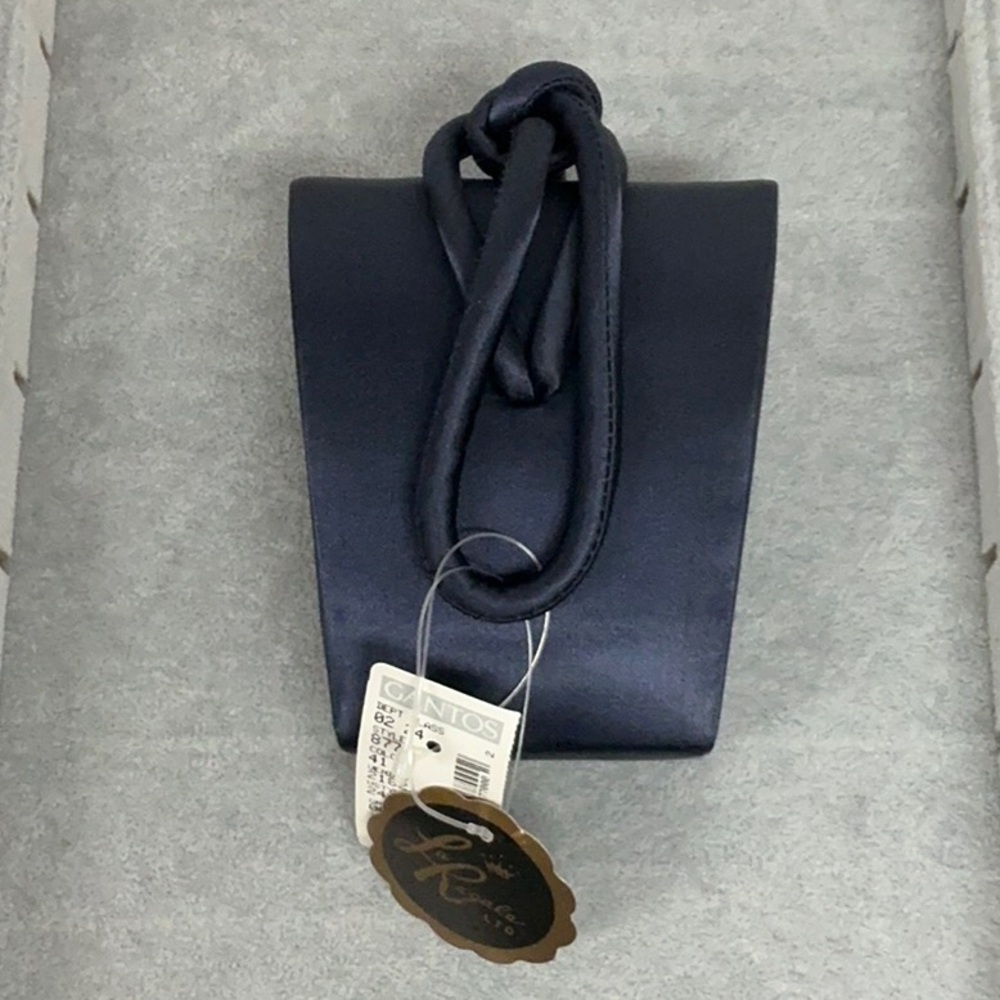 Elegant Blue Satin Convertible Clutch with Shoulder Strap